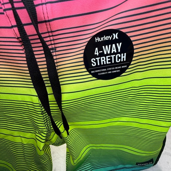 NWT Hurley Boys Board Swim Shorts - Pink, Yellow, Blue - Picture 2 of 9